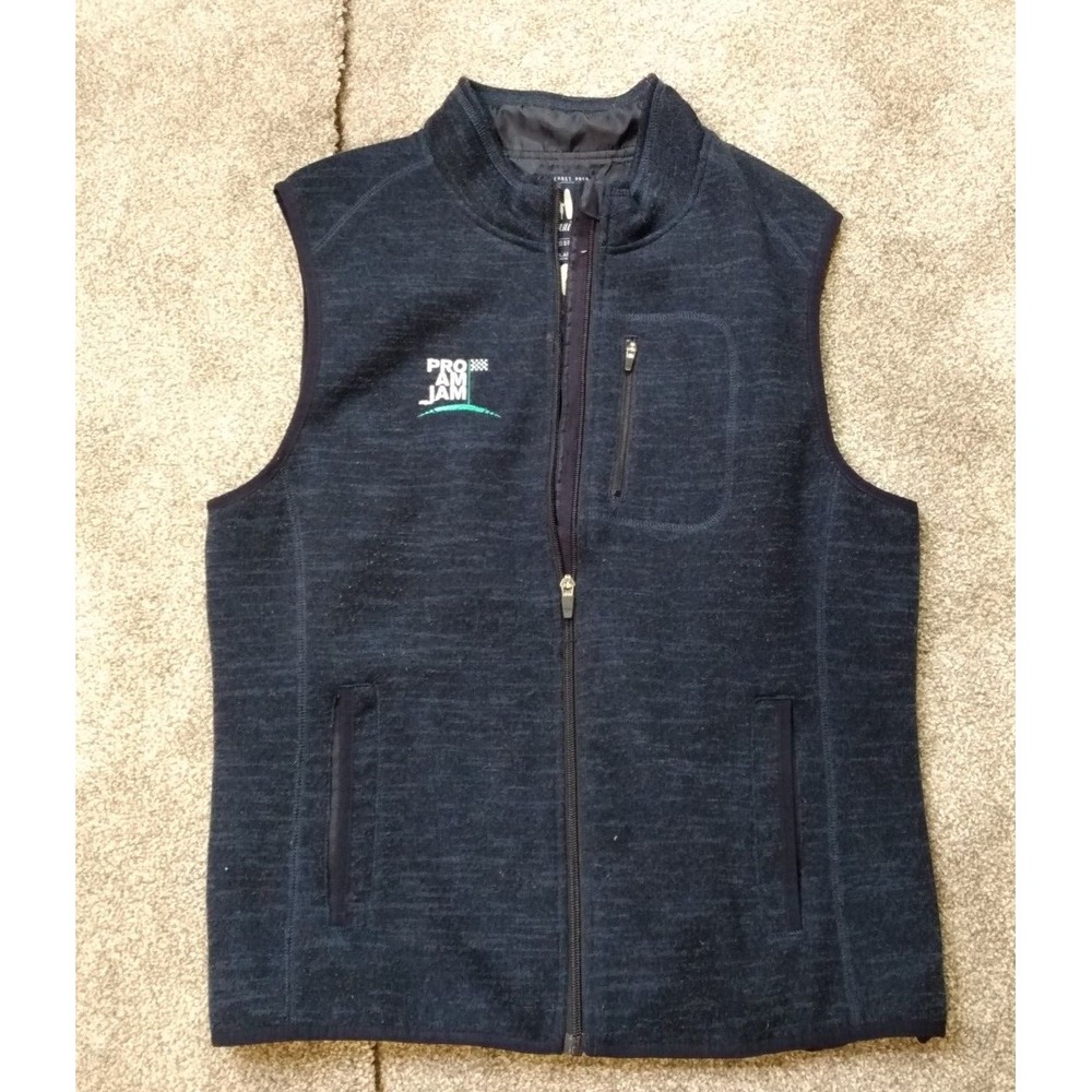 Johnnie-O Navy Blue Sleeveless Vest Fleece Zip Front Womens Size XL Golf Pro Jam